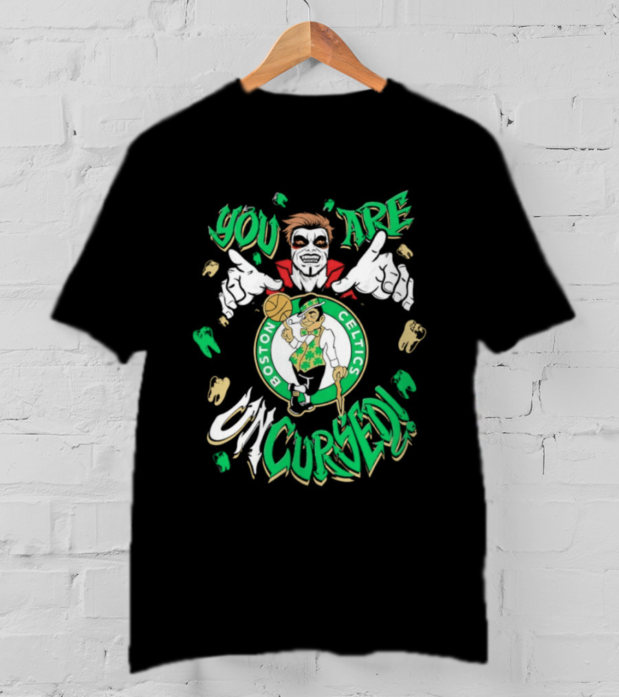 WWE Danhausen X Boston Celtics You Are Uncursed Vampire Horror T-Shirt