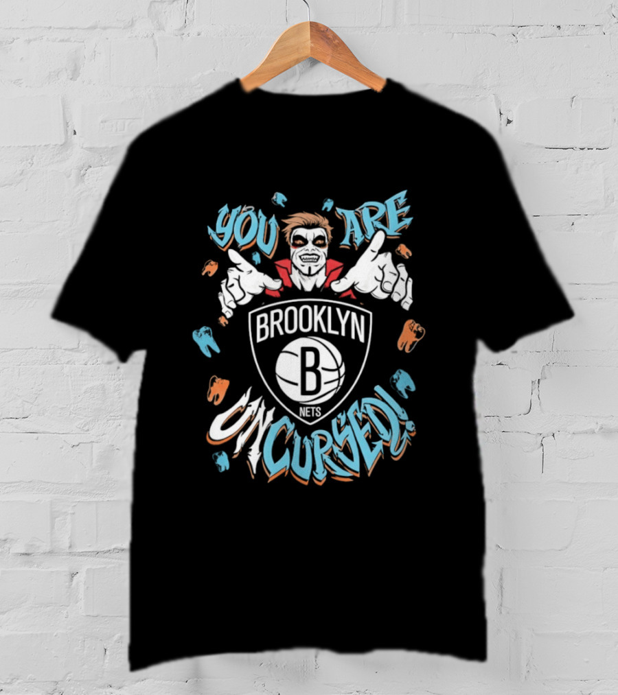 WWE Danhausen Brooklyn Nets You Are Cursed Vampire Horror T-Shirt