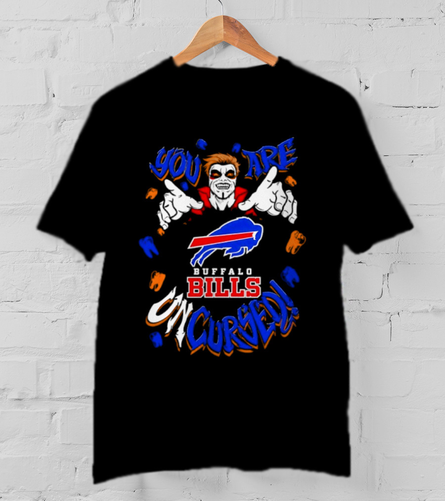 WWE Danhausen X Buffalo Bills You Are Uncursed Halloween Vampire Fangs T-Shirt
