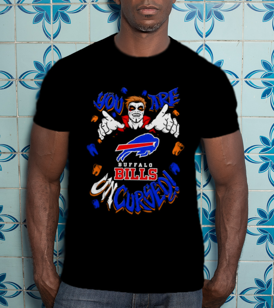 WWE Danhausen X Buffalo Bills You Are Uncursed Halloween Vampire Fangs T-Shirt