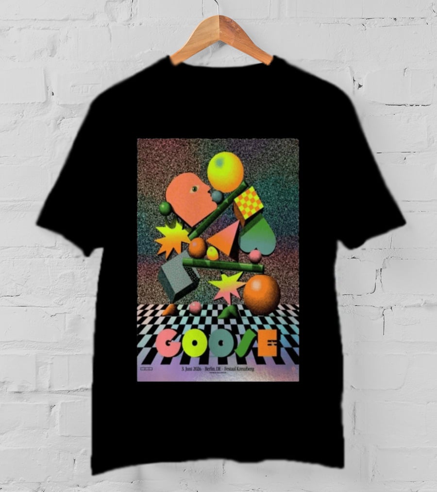 Goose 3 Juni 2026 Berlin Deutschland Festsaal Kreuzberg 3D Geometric Shapes Checkerboard T-Shirt