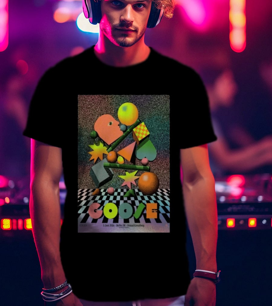 Goose 3 Juni 2026 Berlin Deutschland Festsaal Kreuzberg 3D Geometric Shapes Checkerboard T-Shirt