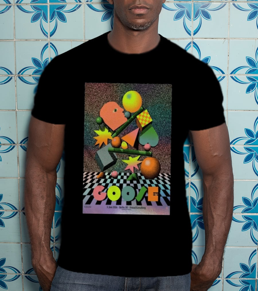 Goose 3 Juni 2026 Berlin Deutschland Festsaal Kreuzberg 3D Geometric Shapes Checkerboard T-Shirt