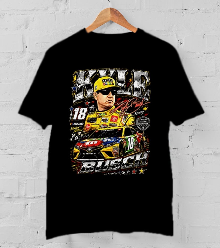Kyle Busch 18 NASCAR Rowdy Nation M&M's Toyota Camry Rowdy 2015 Pixel Champions T-Shirt