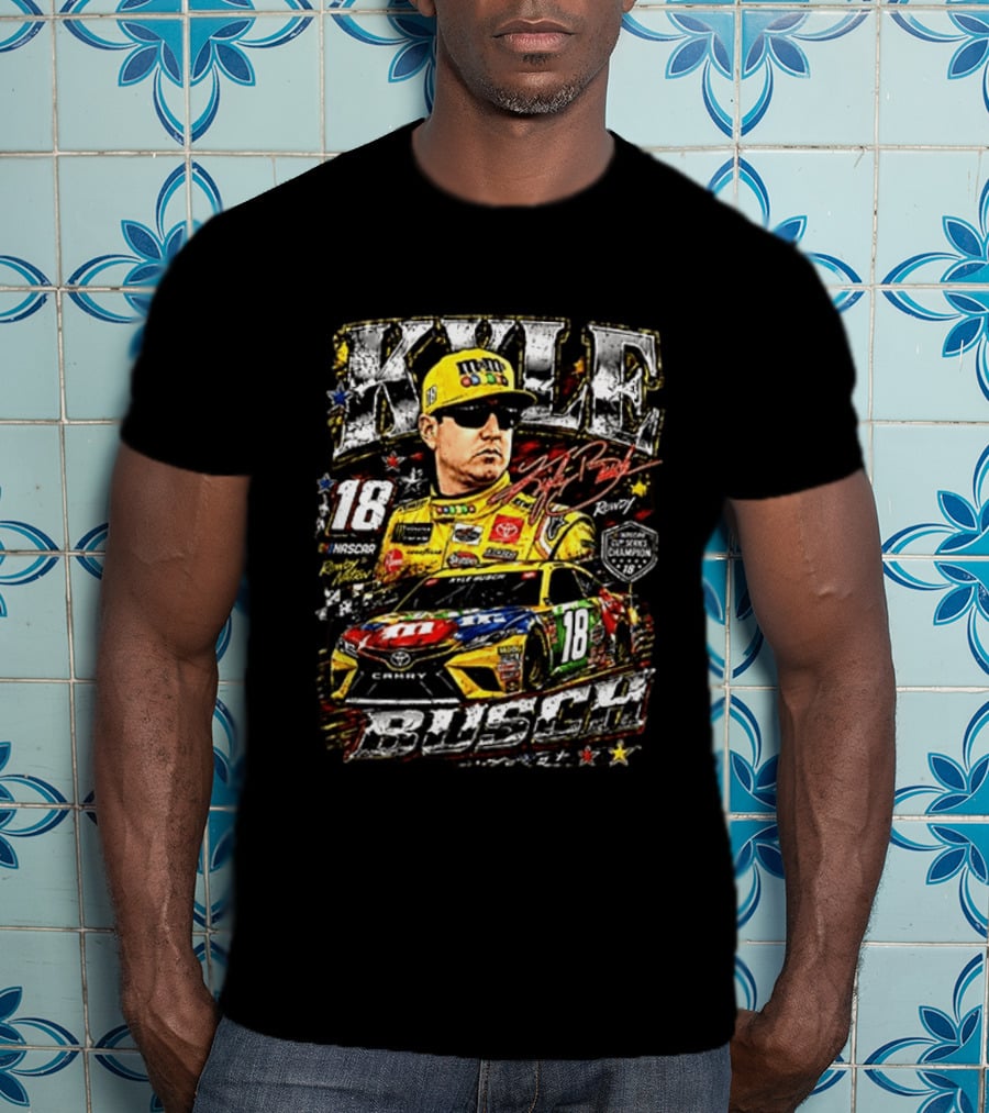 Kyle Busch 18 NASCAR Rowdy Nation M&M's Toyota Camry Rowdy 2015 Pixel Champions T-Shirt