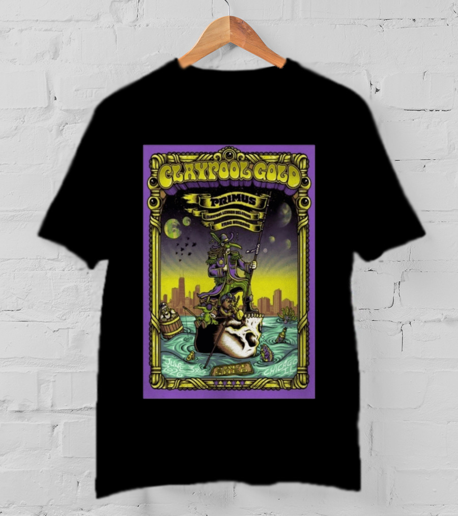 Claypool Lennon Delirium Frog Brigade Primus June 3 2026 Chicago IL Concert T-Shirt