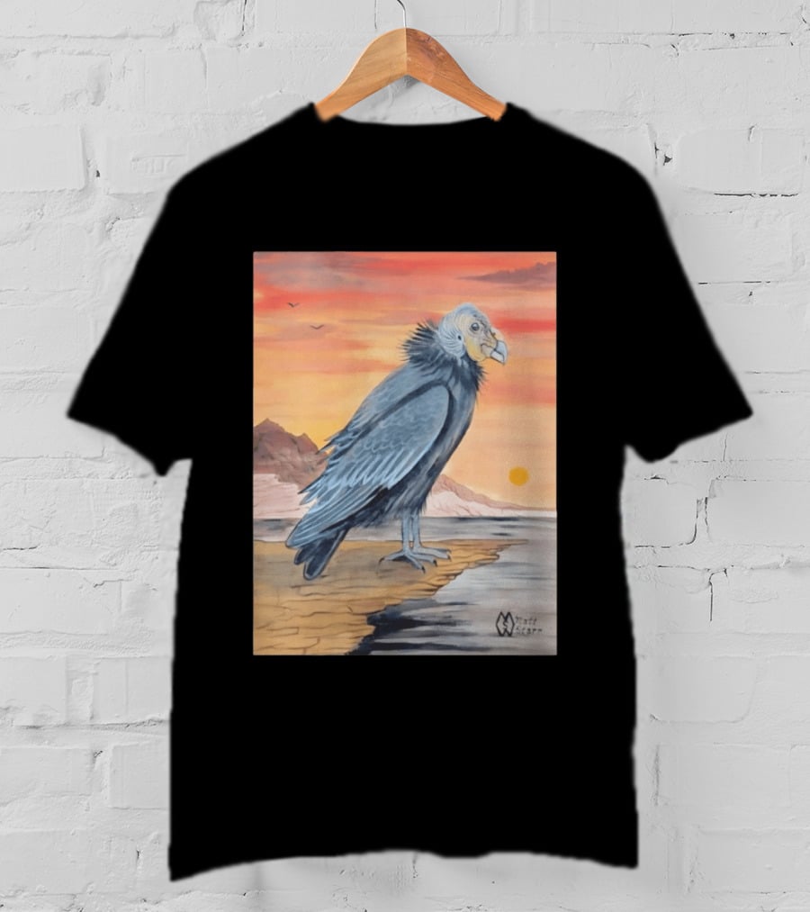 California Condor On Cliff Matt Starr Sunset Scene T-Shirt