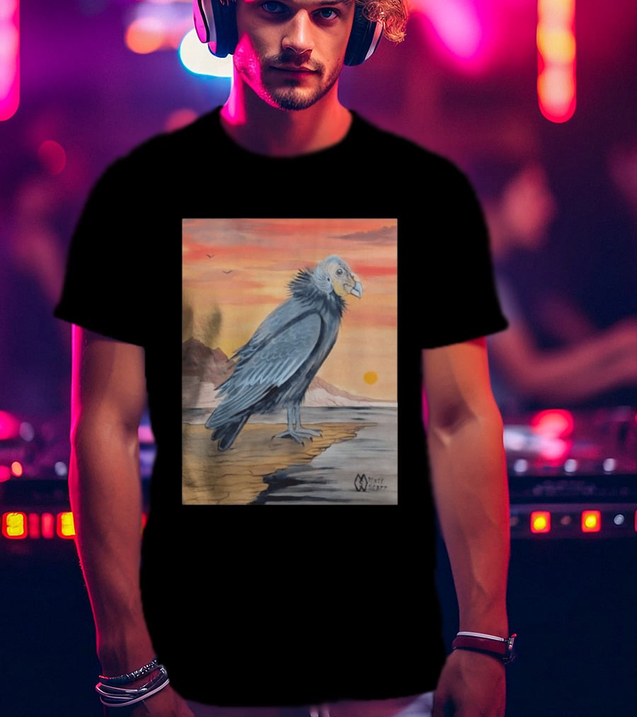 California Condor On Cliff Matt Starr Sunset Scene T-Shirt