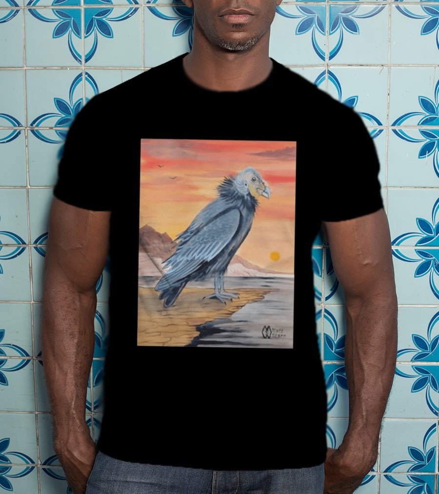 California Condor On Cliff Matt Starr Sunset Scene T-Shirt