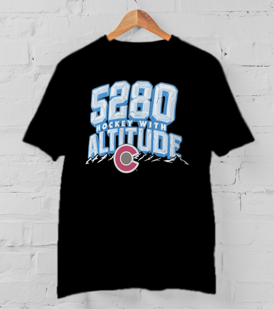 Hockey With Altitude 5280 Colorado Avalanche Ice Mountains T-Shirt