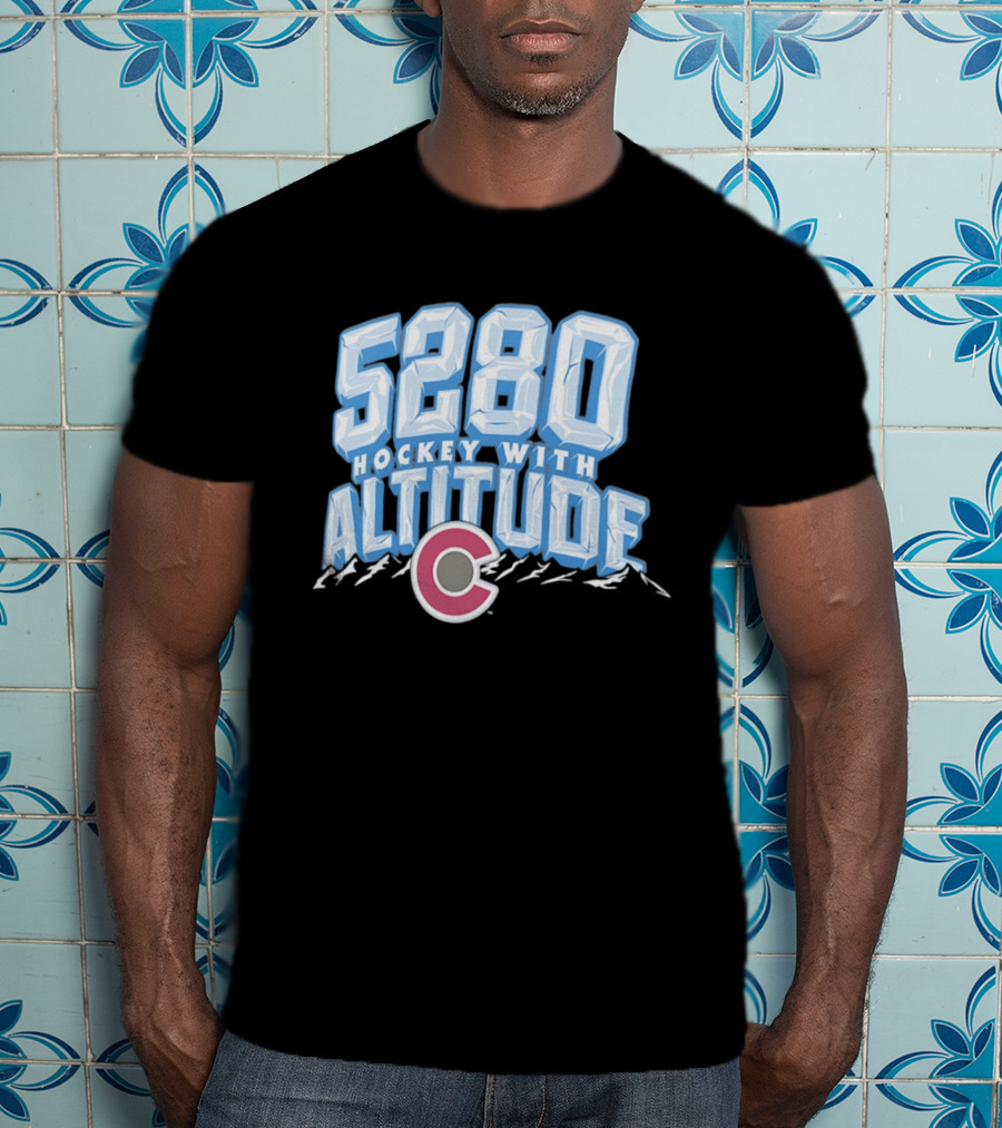 Hockey With Altitude 5280 Colorado Avalanche Ice Mountains T-Shirt