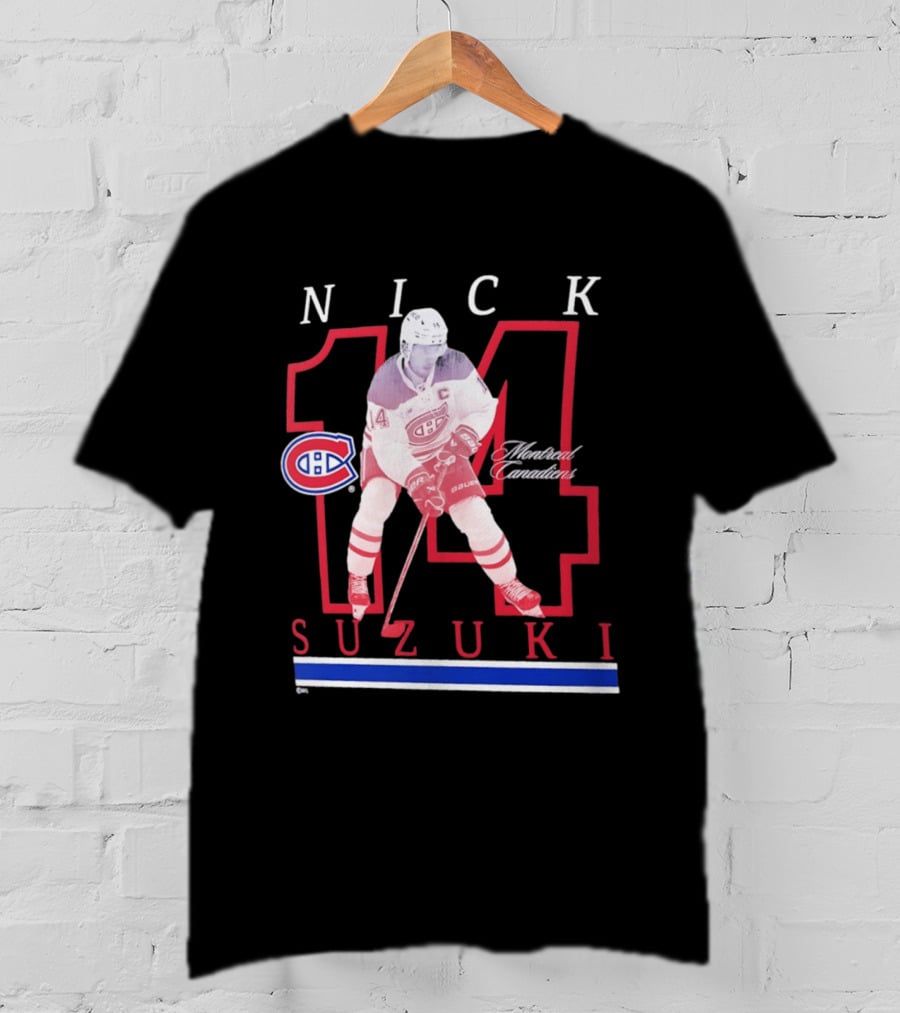 Nick Suzuki 14 Montreal Canadiens Captain Hockey T-Shirt