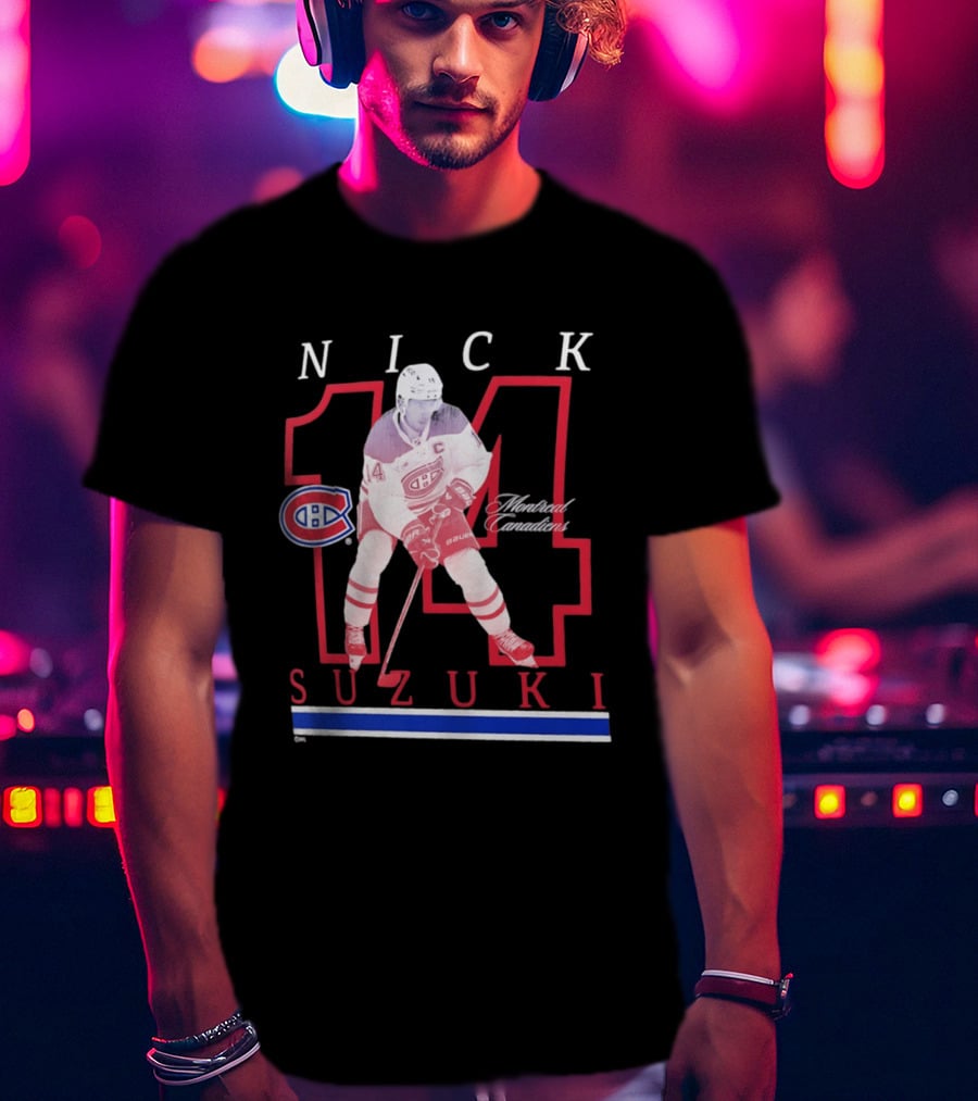 Nick Suzuki 14 Montreal Canadiens Captain Hockey T-Shirt