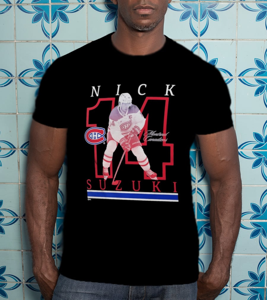 Nick Suzuki 14 Montreal Canadiens Captain Hockey T-Shirt