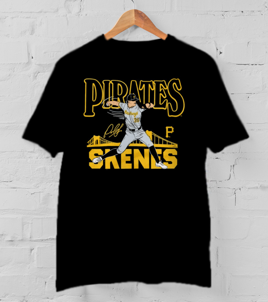 Pittsburgh Pirates Paul Skenes 30 Pitching Bridge T-Shirt