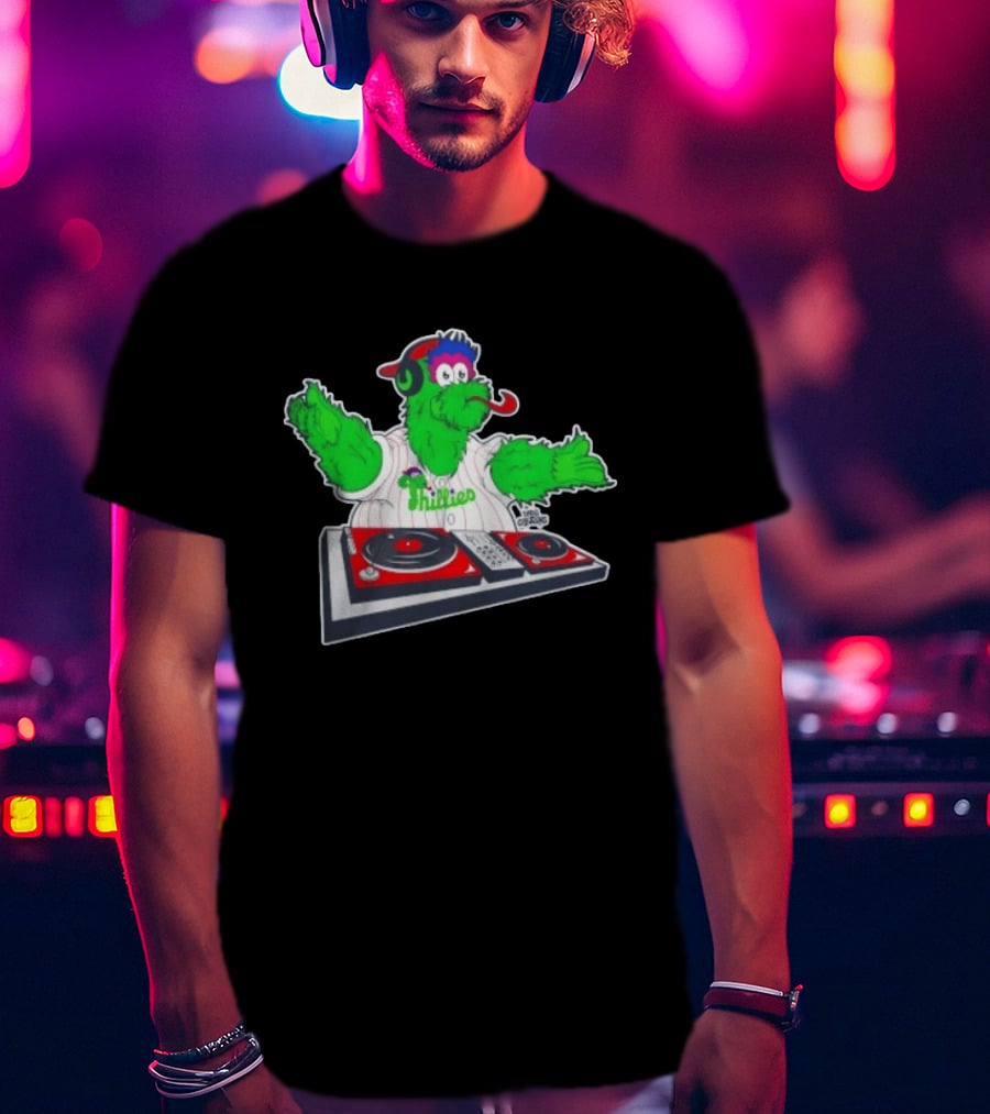 Philadelphia Phillies Phanatic DJ Turntable Fun T-Shirt