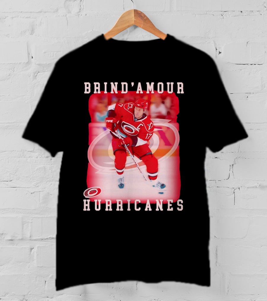 Brind'Amour Hurricanes Number 17 Captain Hockey Player T-Shirt