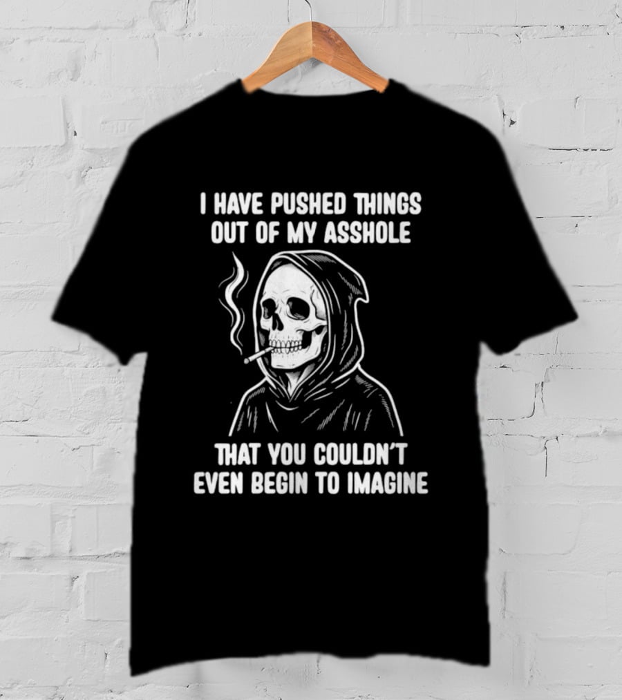 Skeleton Grim Reaper Smoking Dark Humor Sarcastic T-Shirt