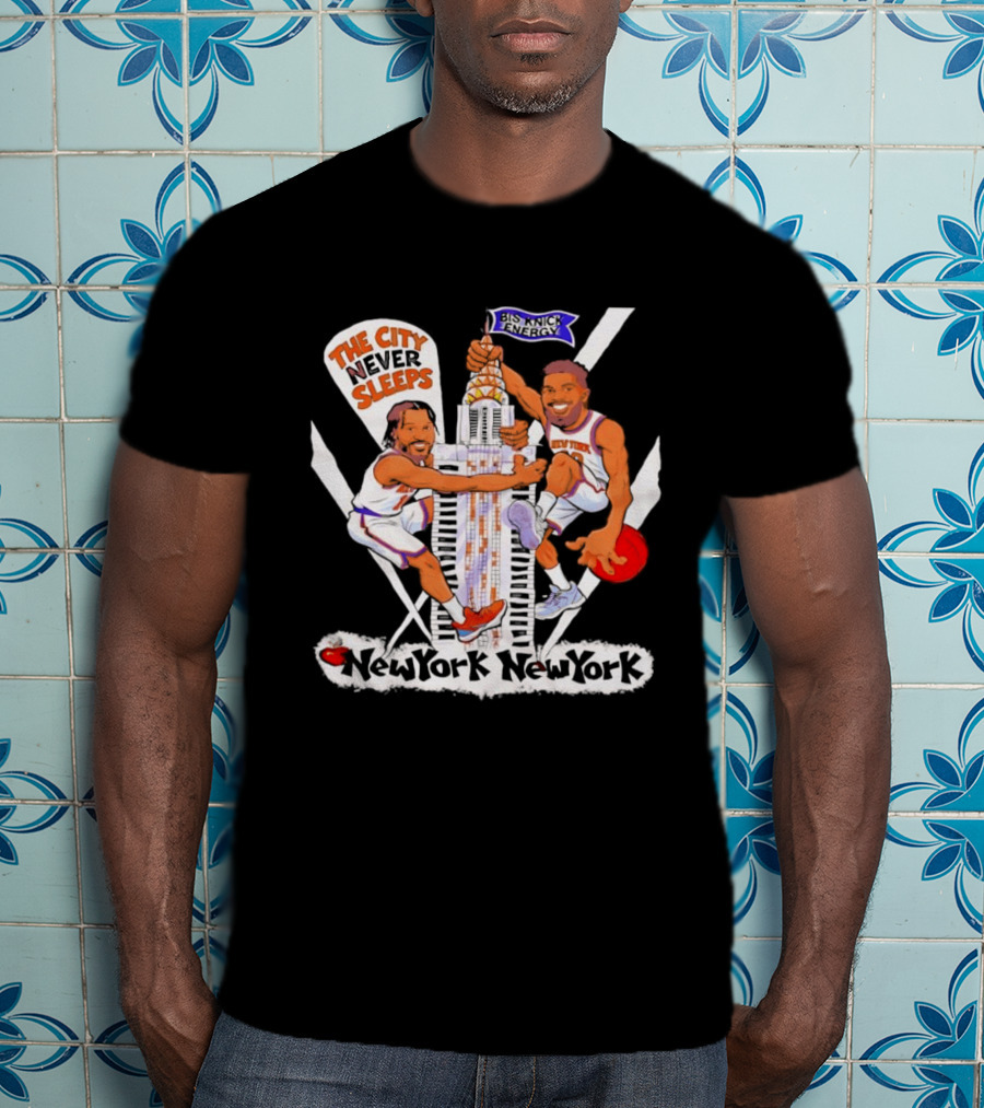 New York Knicks Jalen Brunson Josh Hart The City Never Sleeps Skyscraper Energy T-Shirt