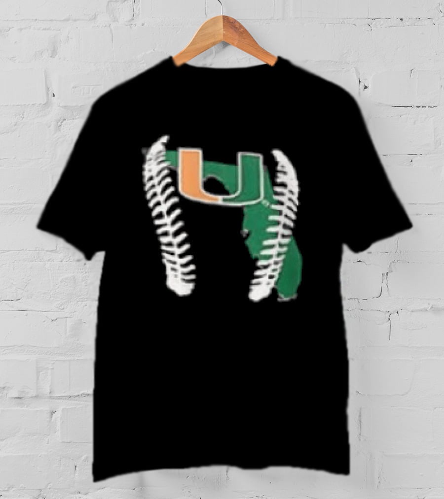 Miami Hurricanes U 2026 Baseball Orange Green T-Shirt