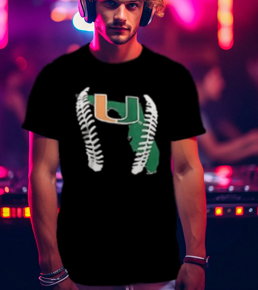 Miami Hurricanes U 2026 Baseball Orange Green T-Shirt