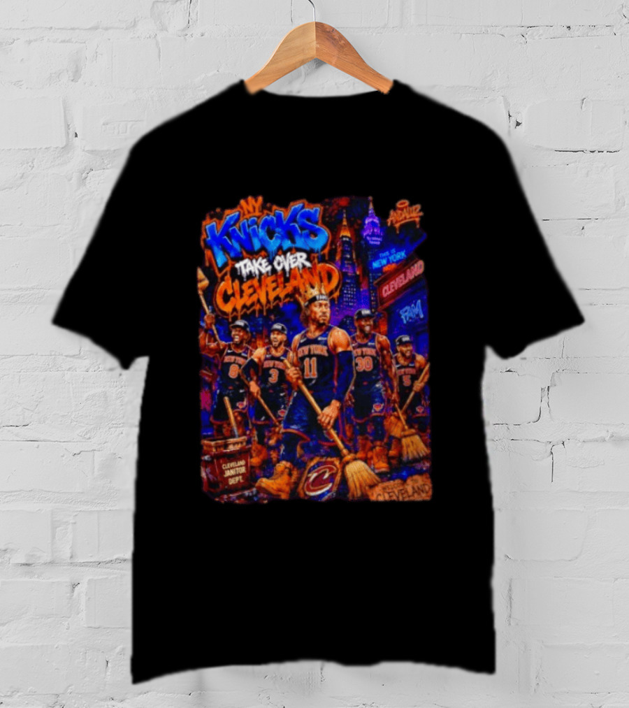 New York Knicks Take Over Cleveland NBA Basketball Rivalry City Battle T-Shirt