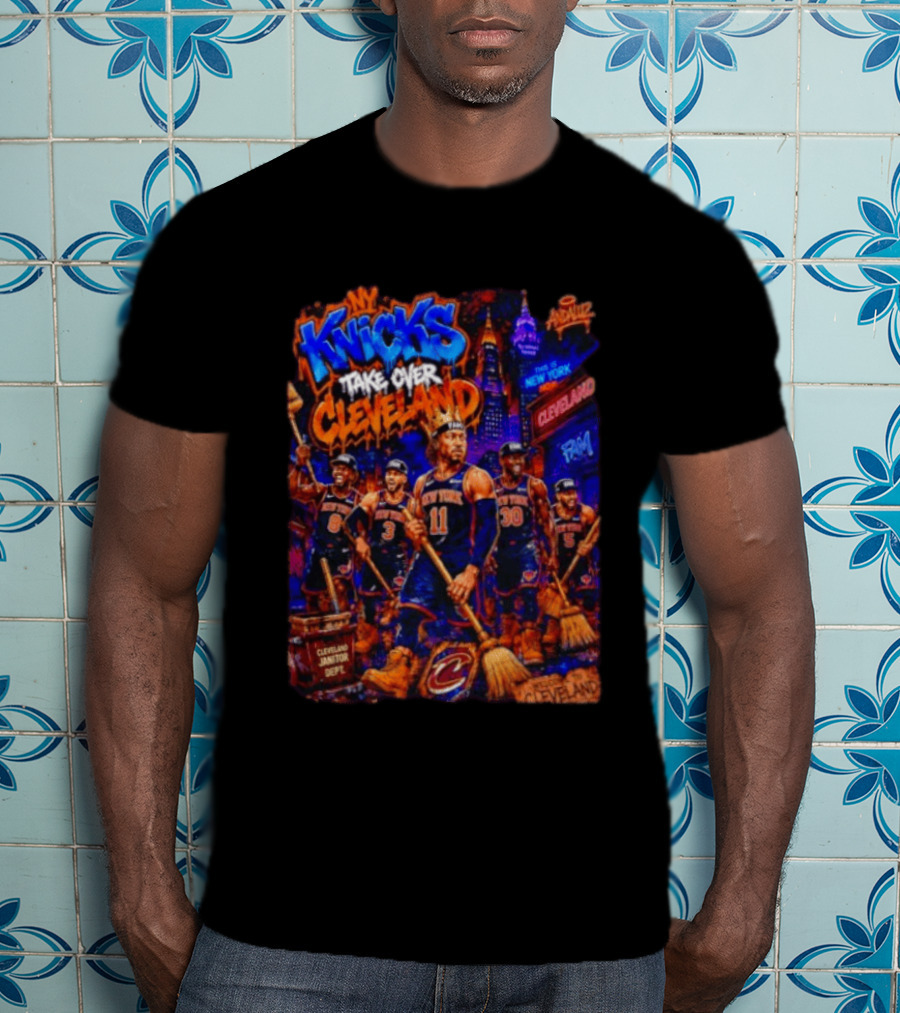 New York Knicks Take Over Cleveland NBA Basketball Rivalry City Battle T-Shirt