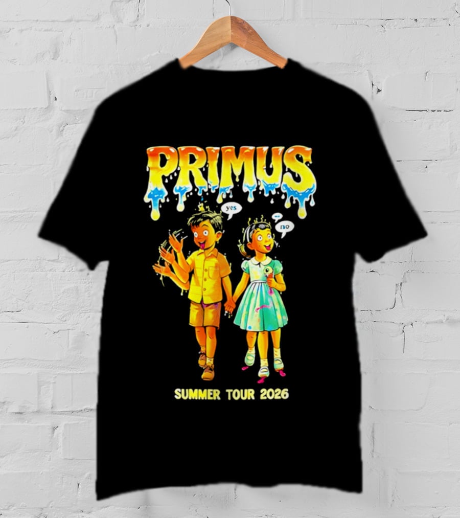 Primus Summer Tour 2026 Cartoon Style Melting Drip T-Shirt