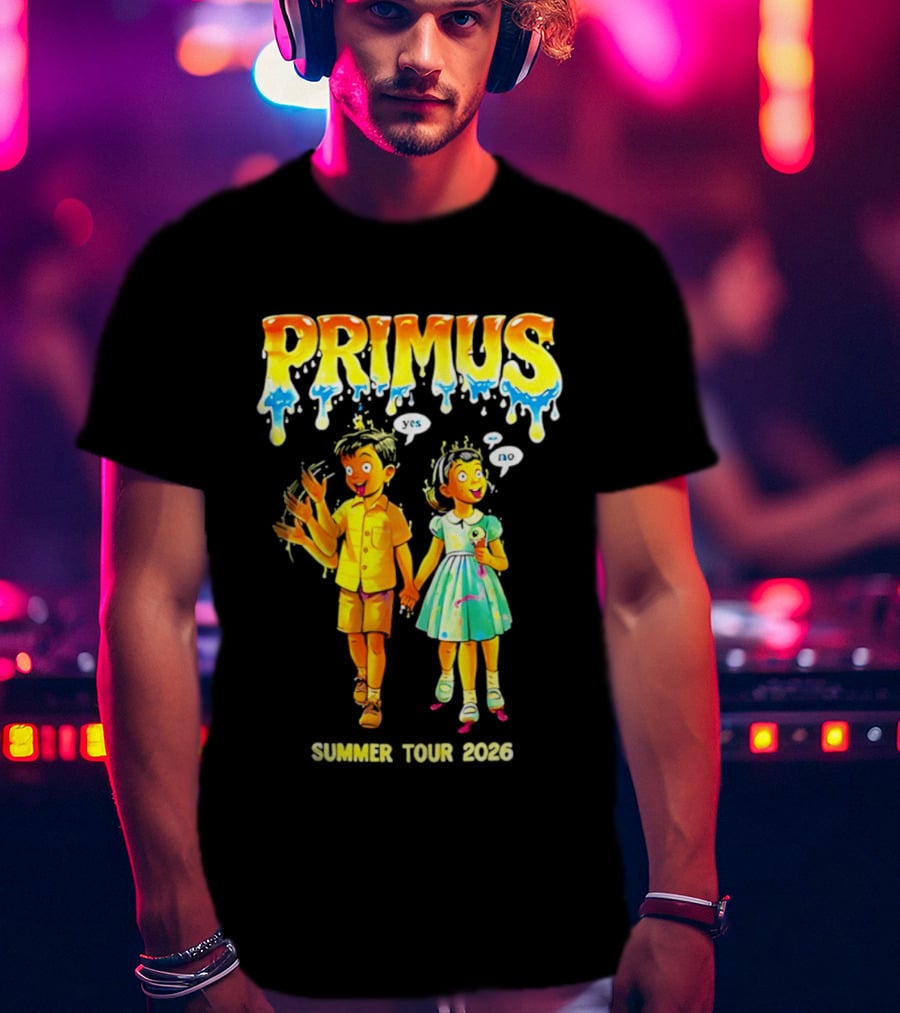 Primus Summer Tour 2026 Cartoon Style Melting Drip T-Shirt
