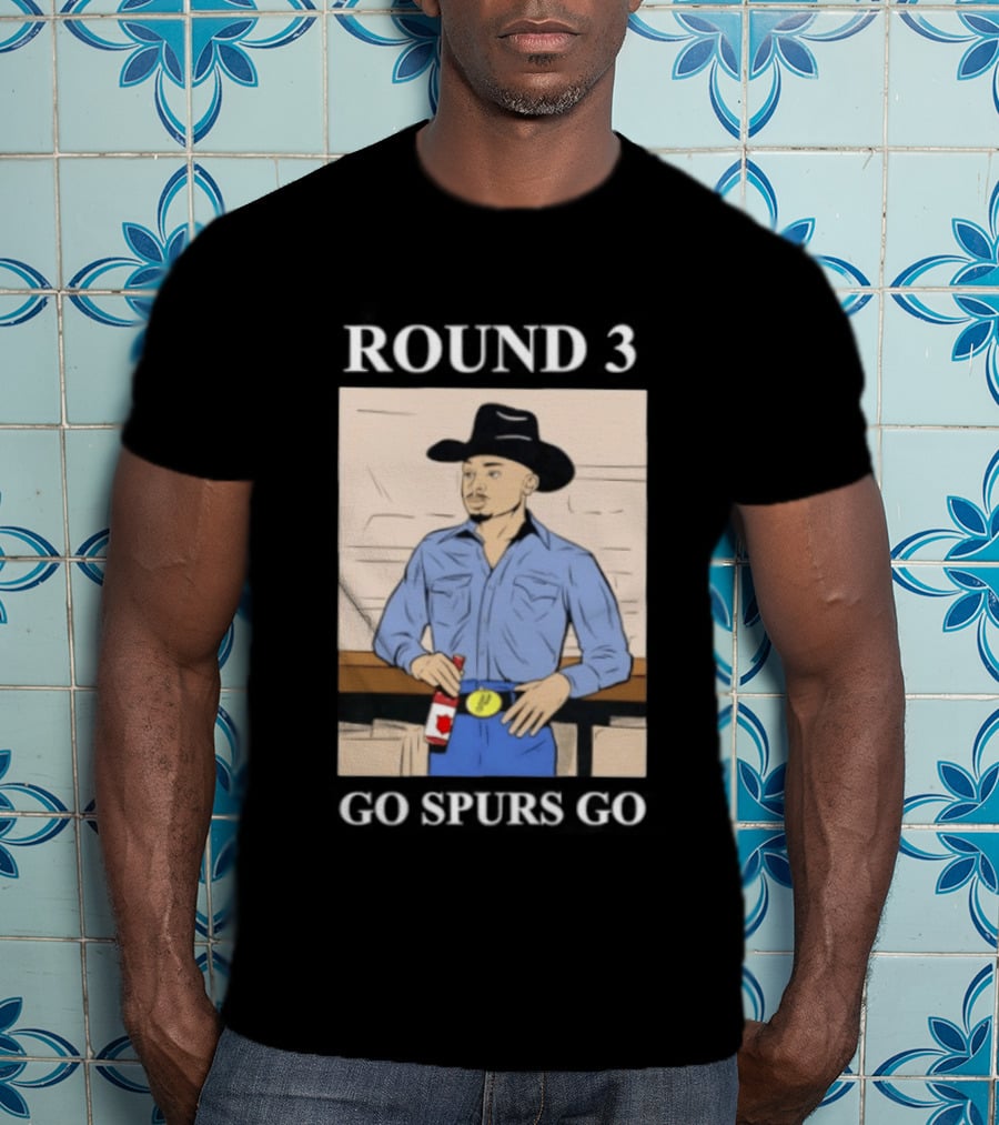 Go Spurs Go Cowboy Round 3 Spurs Playoff Spirit T-Shirt