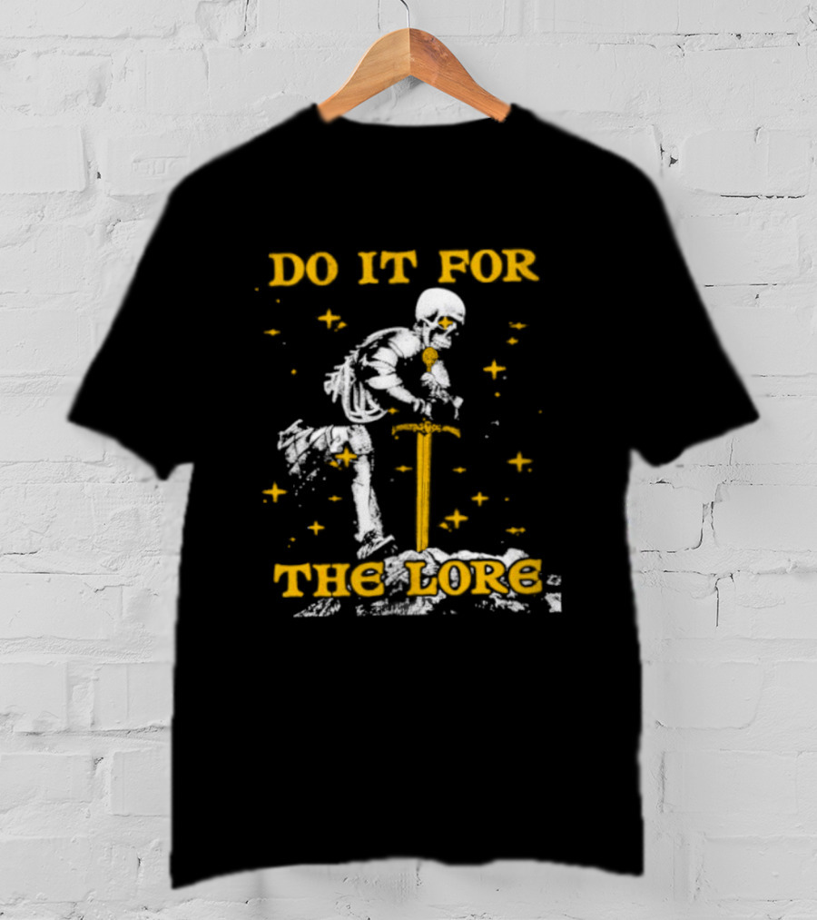 Skeleton Knight Do It For The Lore Sword And Stars T-Shirt