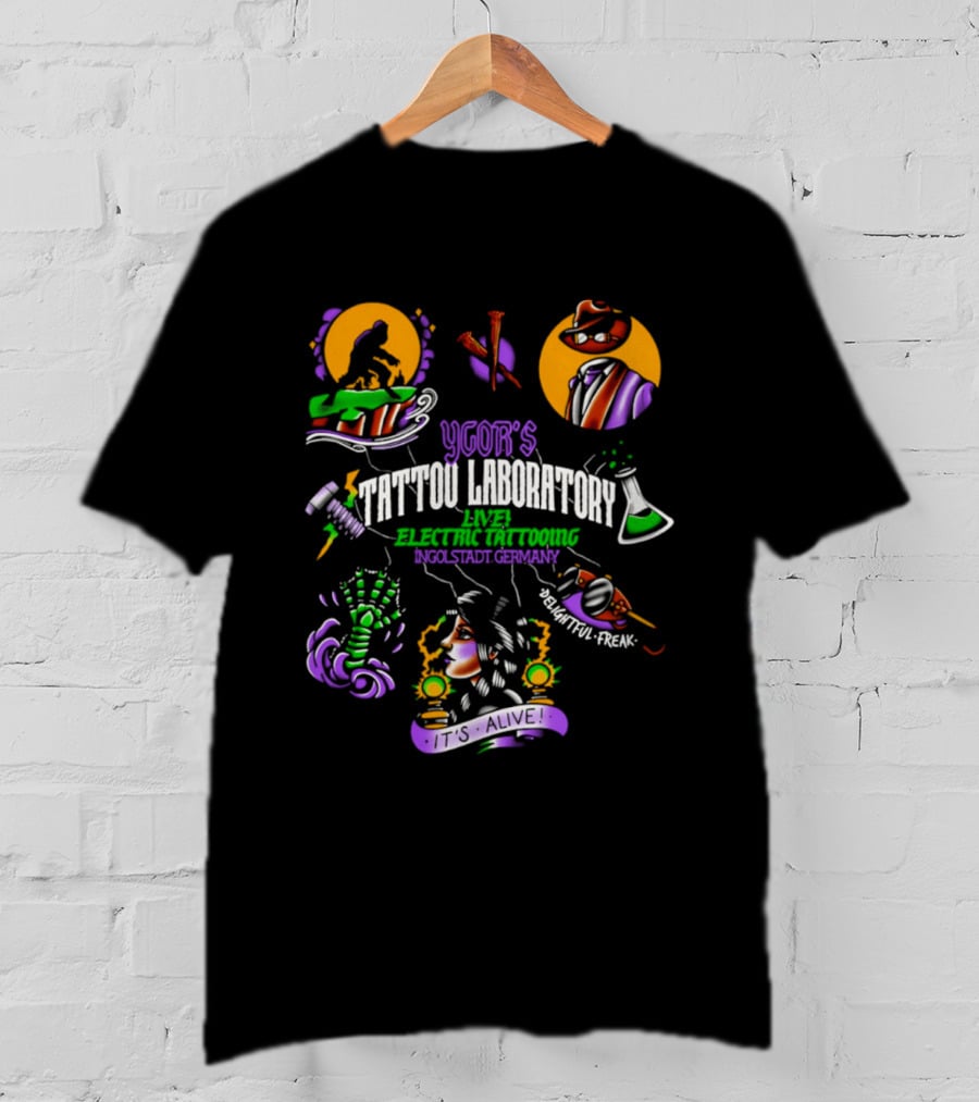 Igor's Tattoo Laboratory Live Electric Tattooing 2026 Monster Mad Scientist Adventure Ink T-Shirt