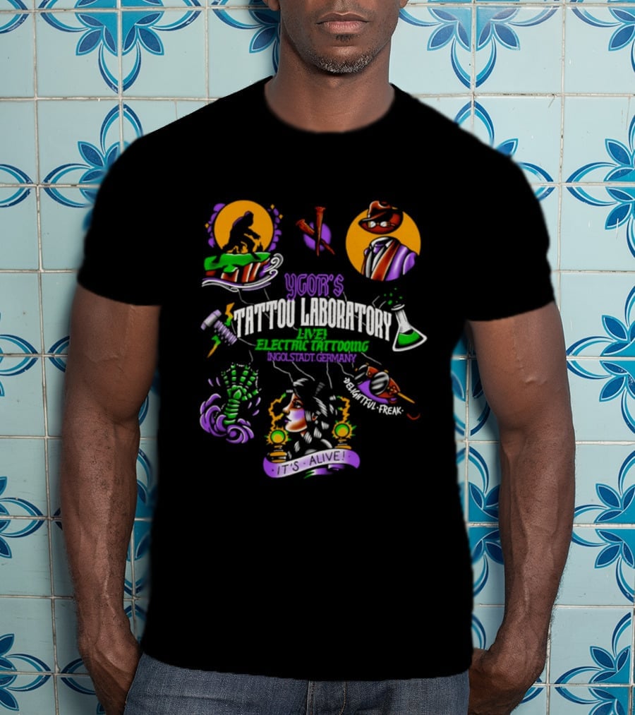 Igor's Tattoo Laboratory Live Electric Tattooing 2026 Monster Mad Scientist Adventure Ink T-Shirt