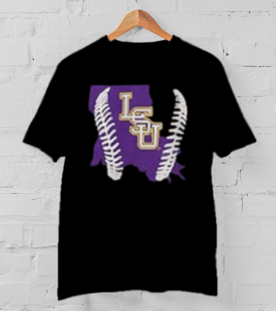 LSU Tigers 2026 Purple Baseball LSU Shape T-Shirt
