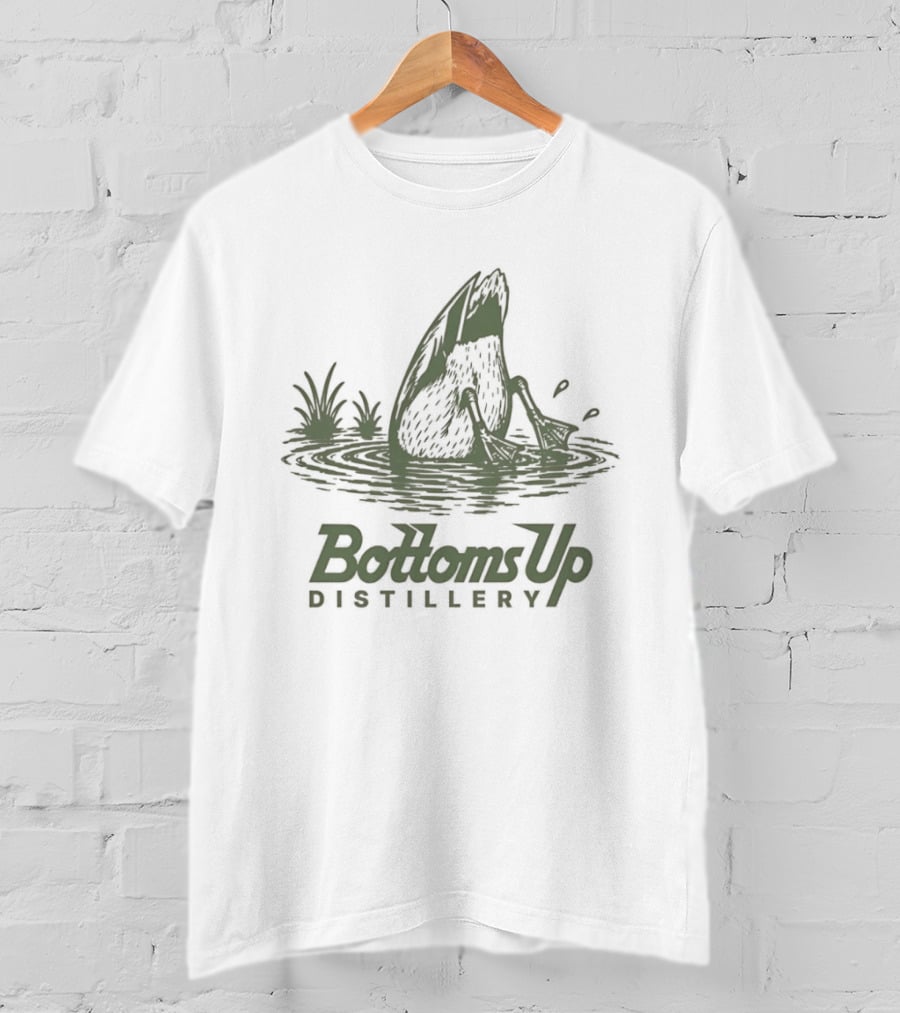 Bottoms Up Distillery Duck Diving Distinctive Spirits T-Shirt