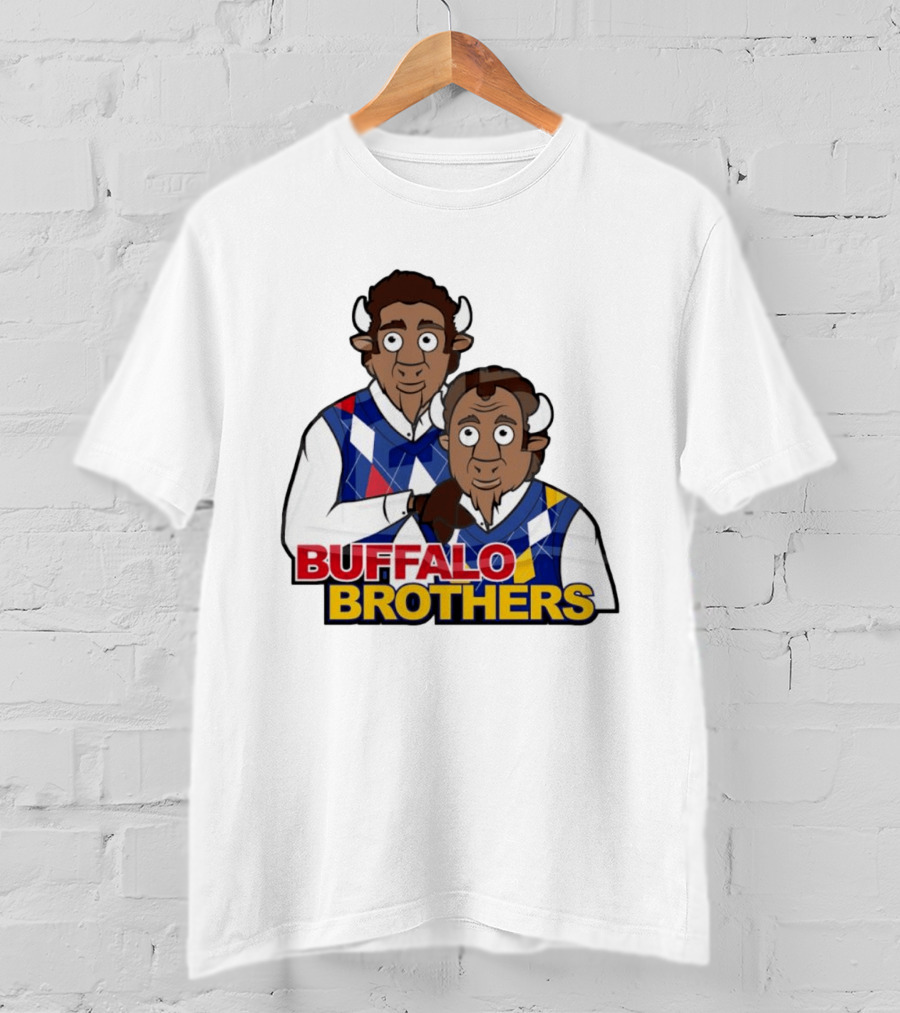 Buffalo Brothers Bison Characters Cartoon Duo T-Shirt