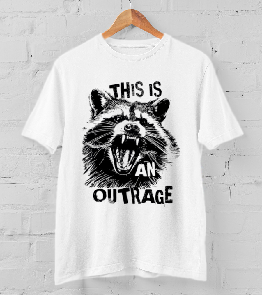 This Is An Outrage Angry Raccoon T-Shirt