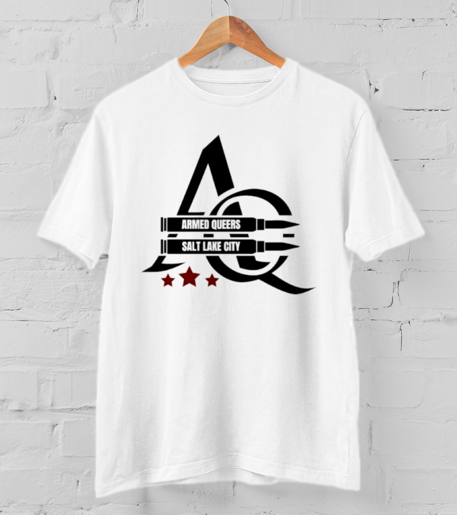 Armed Queers Salt Lake City AQ Bullet Logo Three Stars T-Shirt