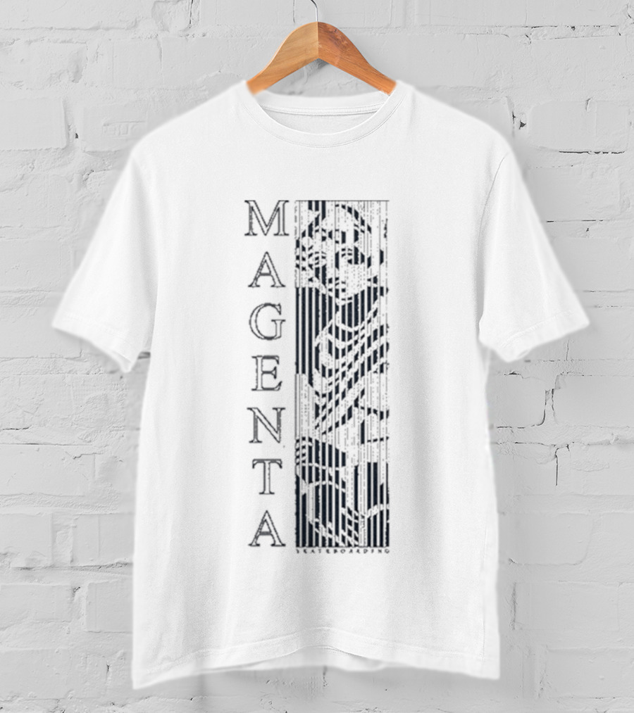 Magenta Skateboards Vertical Logo Stripe Tati T-Shirt
