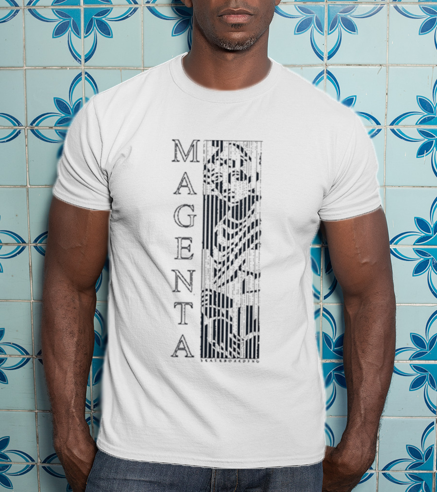 Magenta Skateboards Vertical Logo Stripe Tati T-Shirt