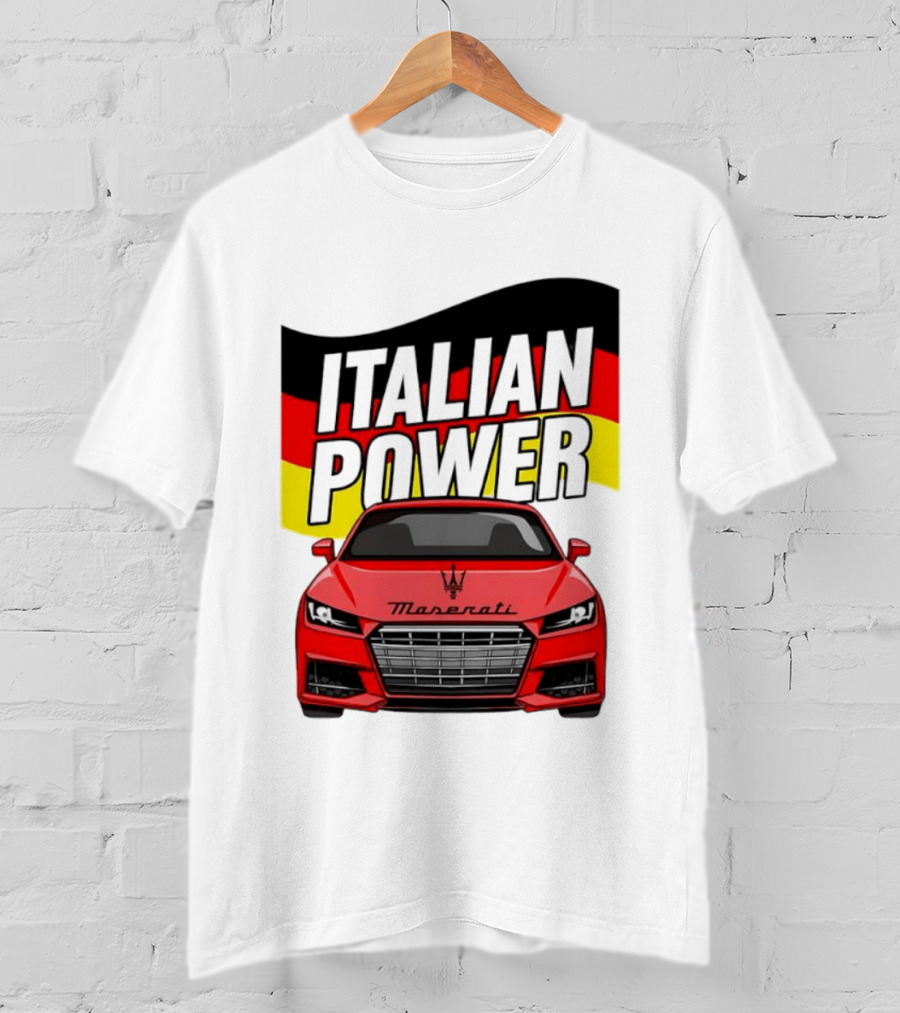 Maserati Italian Power German Flag Car T-Shirt