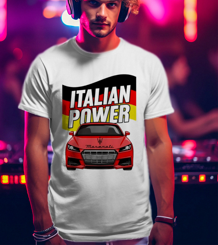 Maserati Italian Power German Flag Car T-Shirt