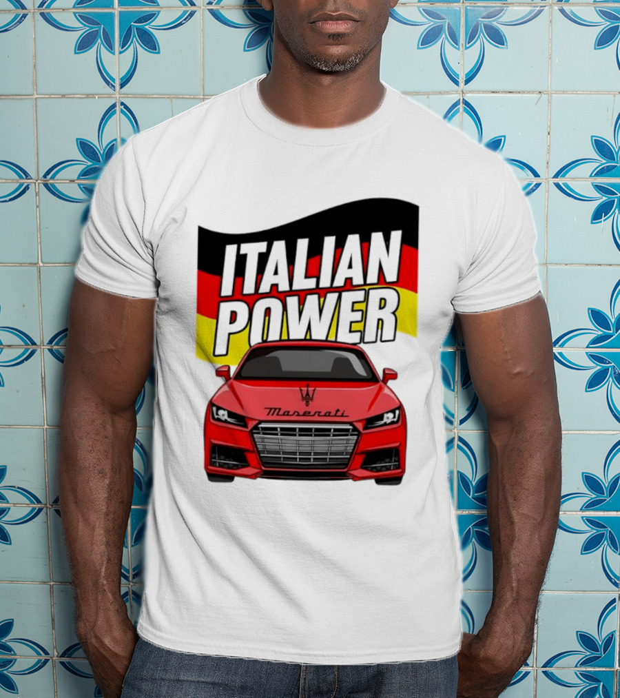 Maserati Italian Power German Flag Car T-Shirt