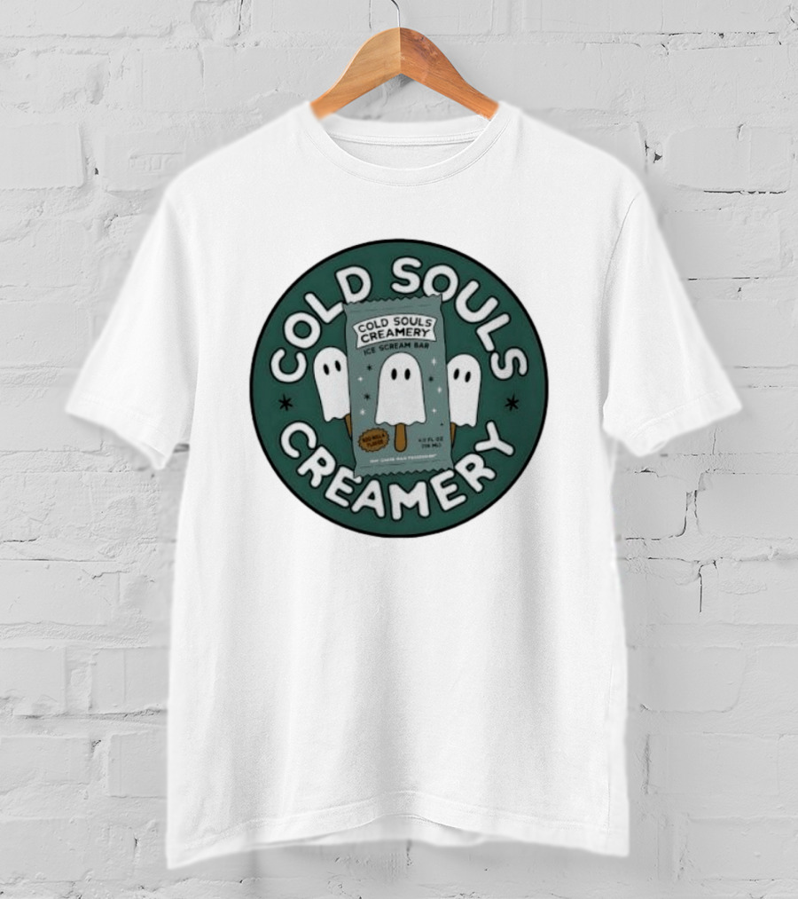 Cold Souls Creamery Ice Scream Bar Boo Nilla Ghost Ice Cream T-Shirt