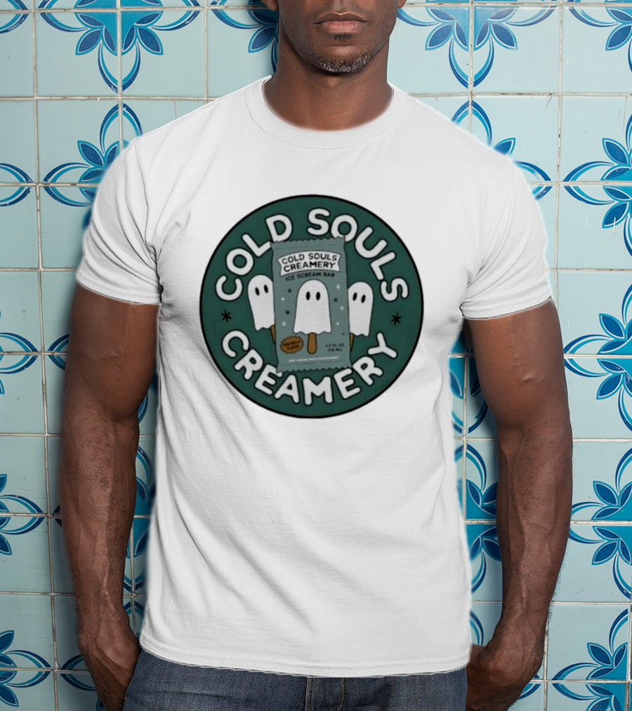 Cold Souls Creamery Ice Scream Bar Boo Nilla Ghost Ice Cream T-Shirt