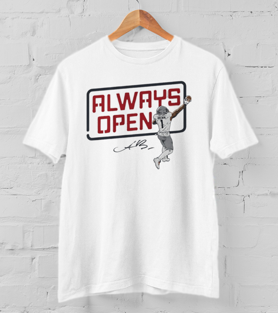 Patriots A.J. Brown Always Open New England T-Shirt