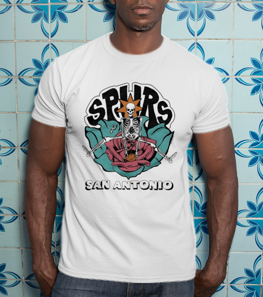 San Antonio Spurs Skeleton Basketball T-Shirt