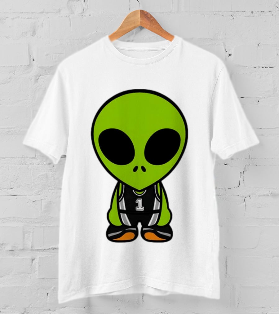 Alien Victor Wembanyama Cartoon Basketball Number 1 T-Shirt