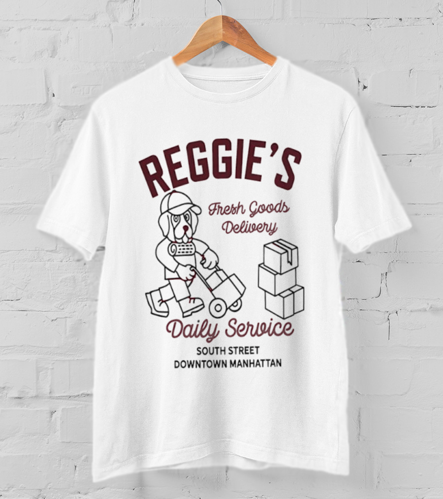 Reggie's Fresh Goods Delivery Daily Service South Street Downtown Manhattan T-Shirt