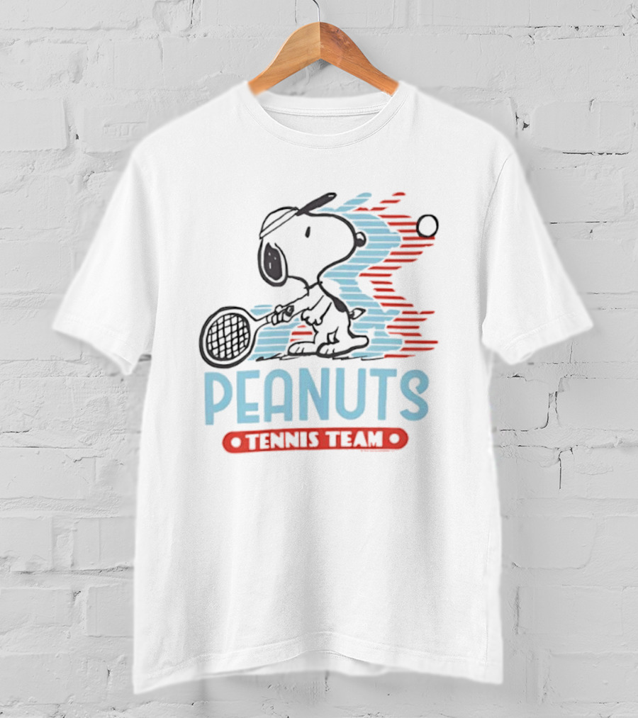 Peanuts Snoopy Tennis Team Vintage Cartoon Sports T-Shirt